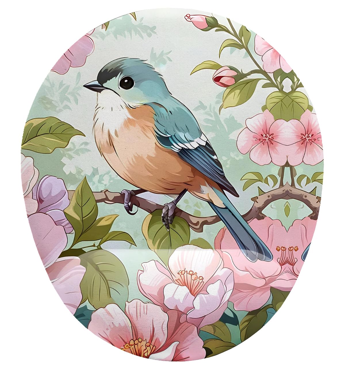 Kuş ve Çiçek Desenli Mouse Pad