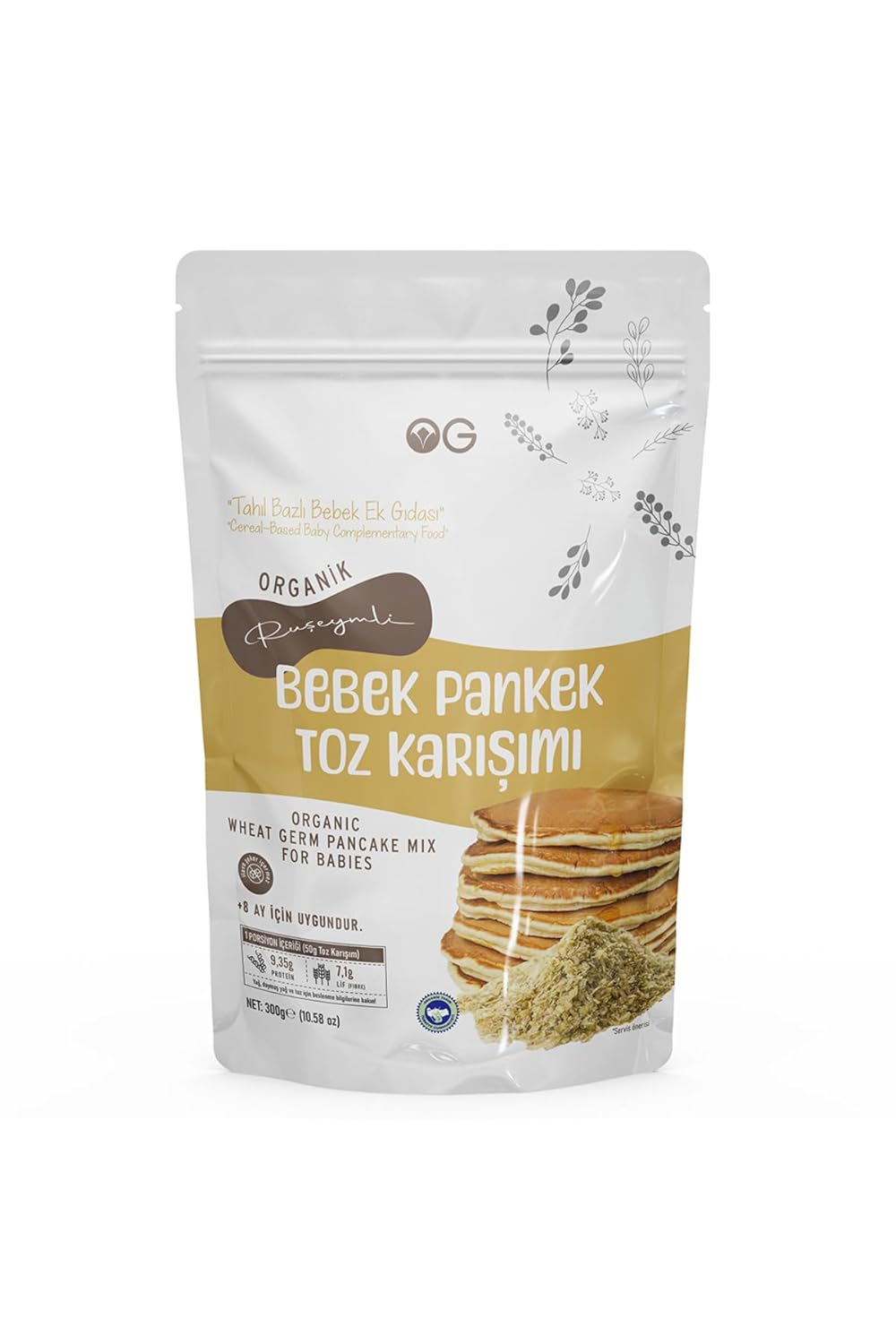 OG Organik Ruşeymli Bebek Pankek Toz Karışımı 300 Gr +8 Ay
