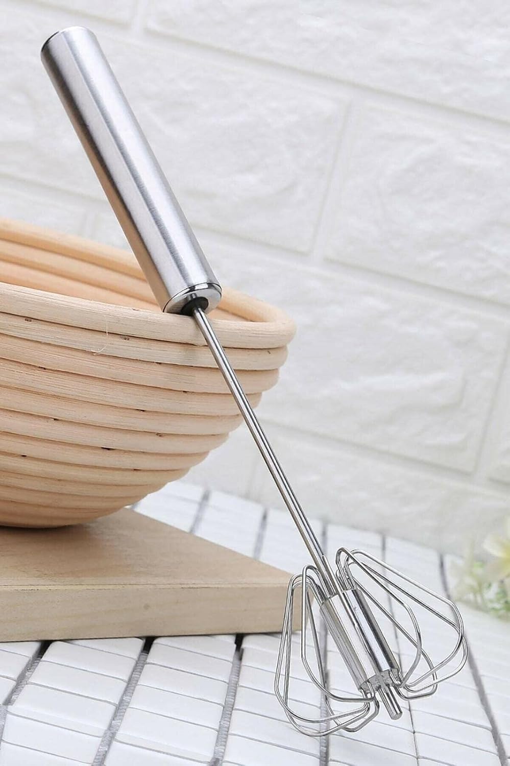 Çırpıcı Yumurta Karıştırıcı, El Mikseri Çok Fonksiyonlu Paslanmaz Çelik Yarı Otomatik Elde Tutulan İtme Tipi Çırpıcı, Süt Çırpıcı, Döner Mutfak Gereçleri Karıştırıcı