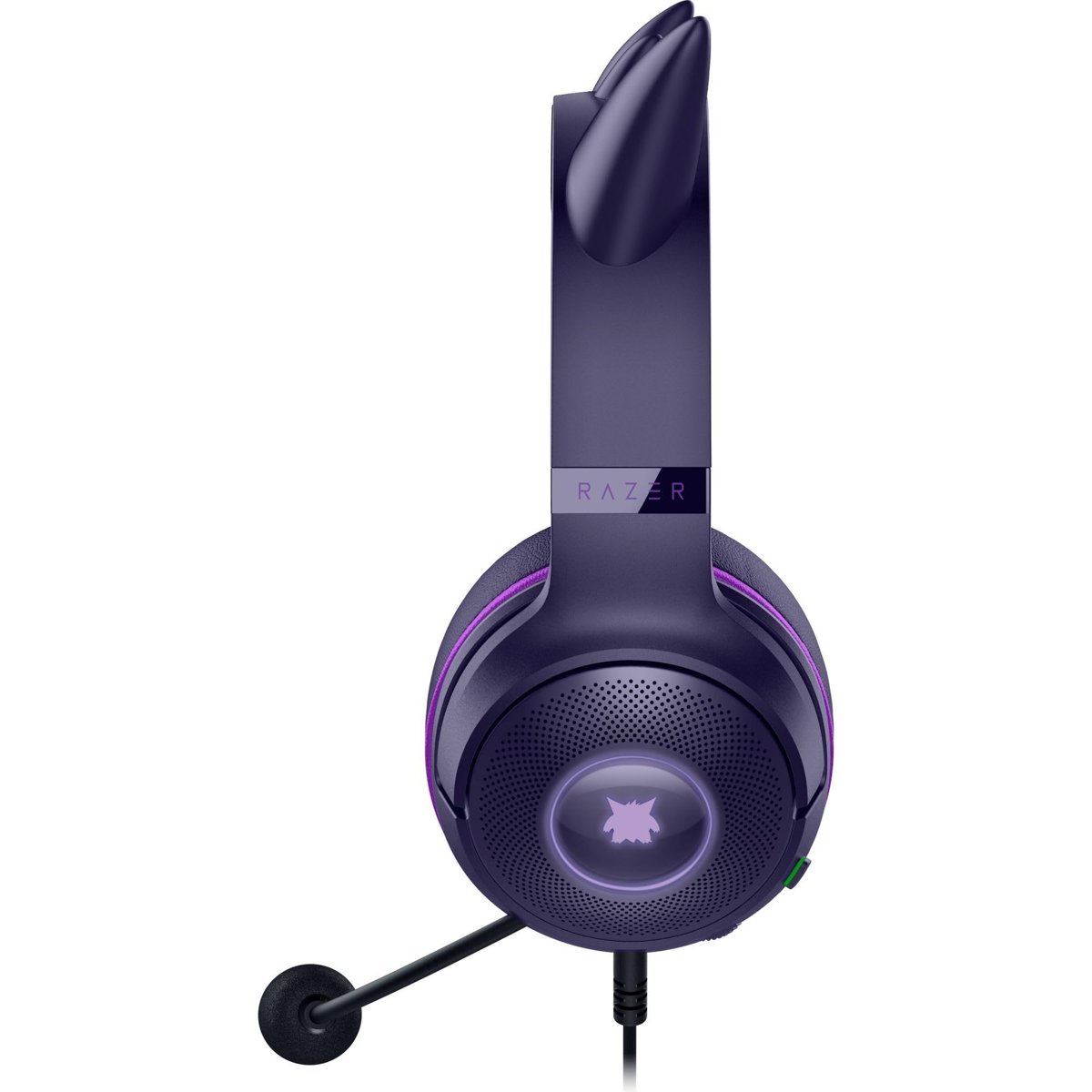 Razer Kraken Kitty V2 - Pokémon Gengar Edition - USB Kulaklık - Gengar Spike'lar - Stream Reaktif Aydınlatma - HyperClear Kardiyoit Mikrofon - TriForce 40 mm Sürücüler - Surround Ses | Leylak