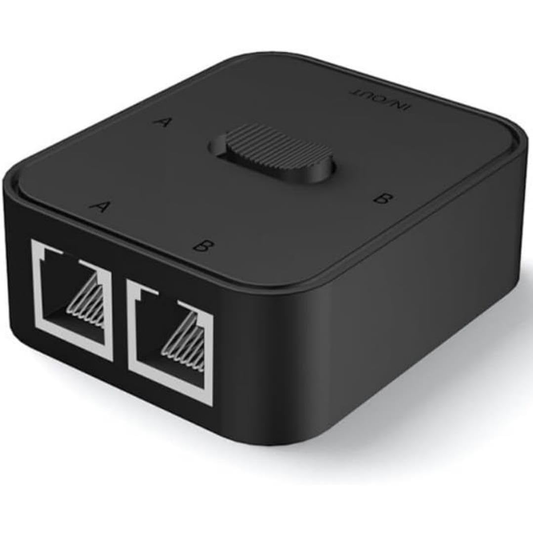 Lunatic 4146 2 Port RJ45 Ethernet Switch Çevirici Çoklayıcı 2 portlu manuel ağ anahtarı: 1000Mbps hız desteği ile 2 Giriş 1 Çıkış veya 1 Giriş 2 Çıkış kullanımı Ağa herhangi elektriksel parazit olmaz