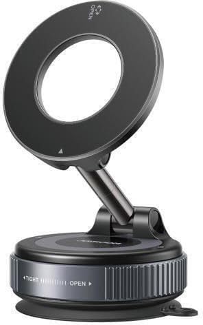 Joyroom Magsafe Car Mount, Vacuum Car Phone Mount with Strong Magnet, 360° Metal Strut Suction Cup Phone Mount for iPhone 17 Pro Max/16 15 14 13 12 Series& Android Magsafe Case, Black Siyah Standart