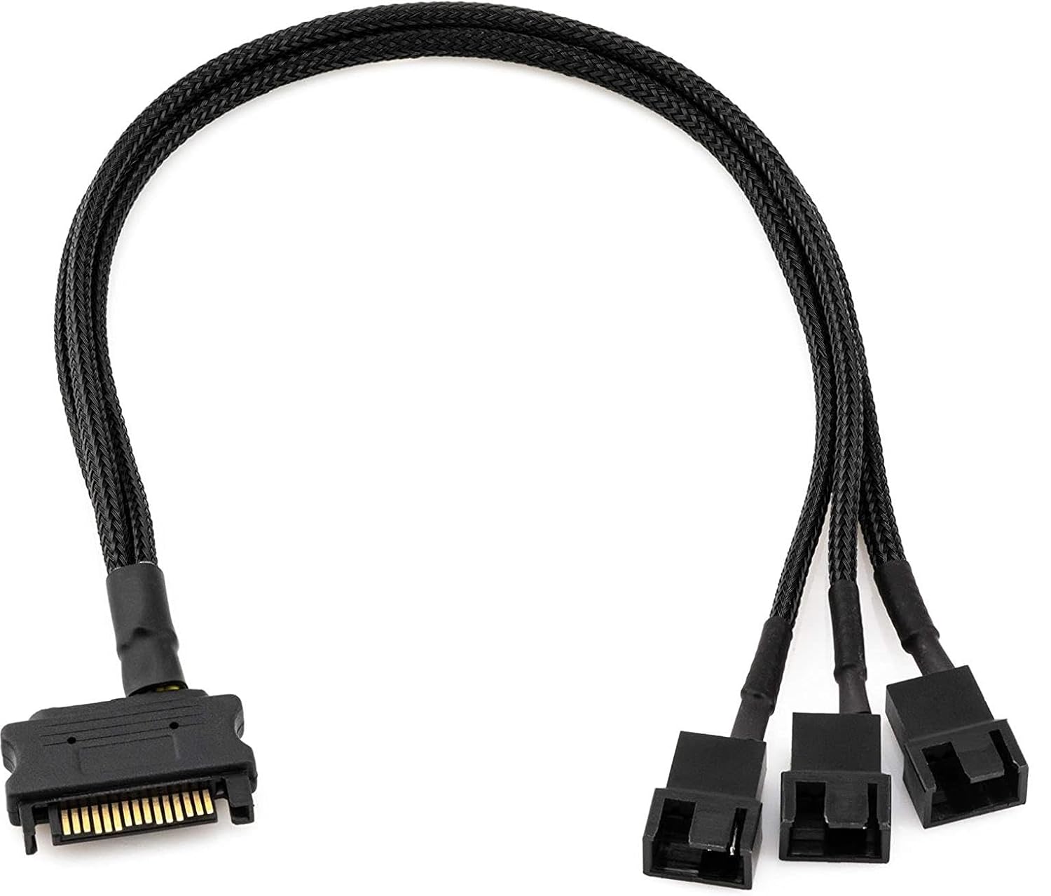 Lunatic 9745 Sata Power To Fan Çevirici 3 Port Y Pin PWM Çoklayıcı Splitter 30cm 24AWG Fan Kablosu, Bilgisayar anakartının CPU fanının güç sağlamak için SATA arayüzünü kullanması sağlamak