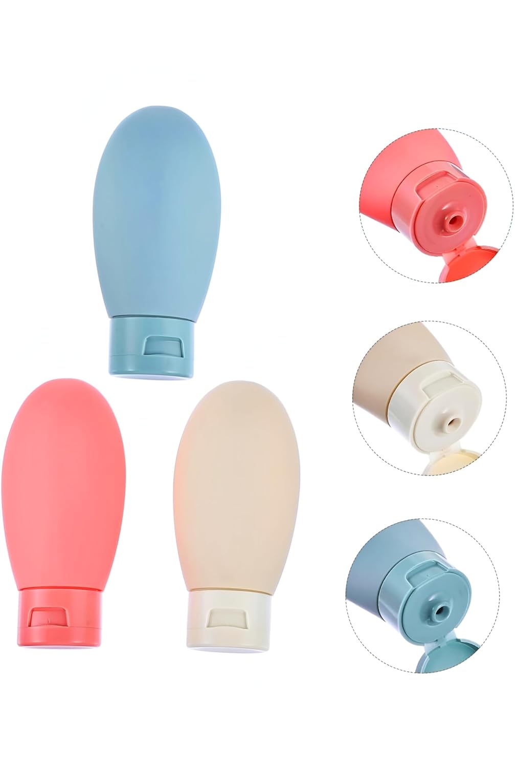 Kyrotech 3’lü Seyahat Tipi Doldurulabilir Şişe Seti – 60 ml Boş Krem ve Şampuan Kabı, Sızdırmaz Kapa