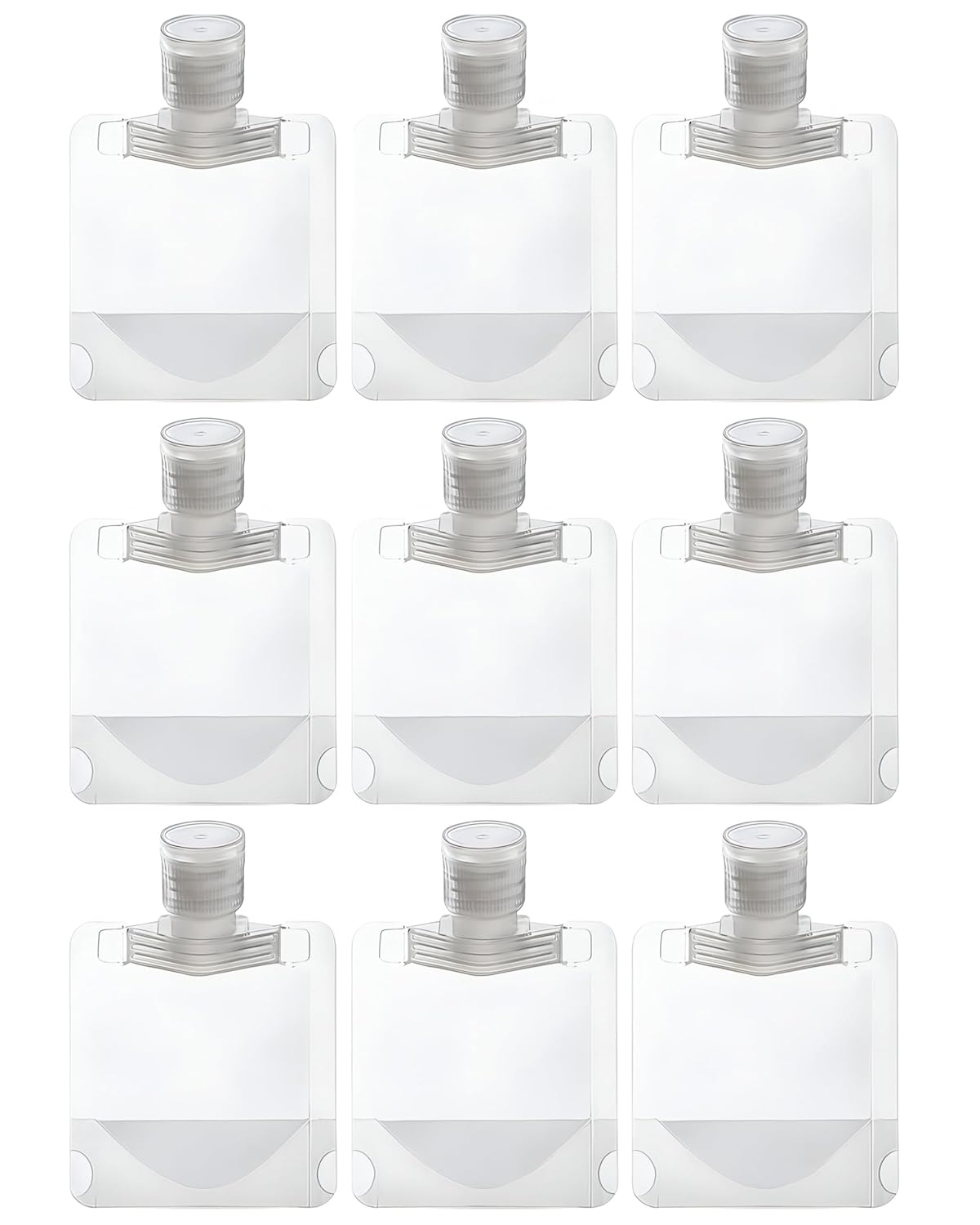 Kyrotech 9 Adet 100 ml Doldurulabilir Şişe Seti – Şampuan, Losyon, Duş Jeli, Yağ ve Krem için Sızdırmaz, BPA İçermeyen, Geniş Ağızlı Seyahat Şişeleri