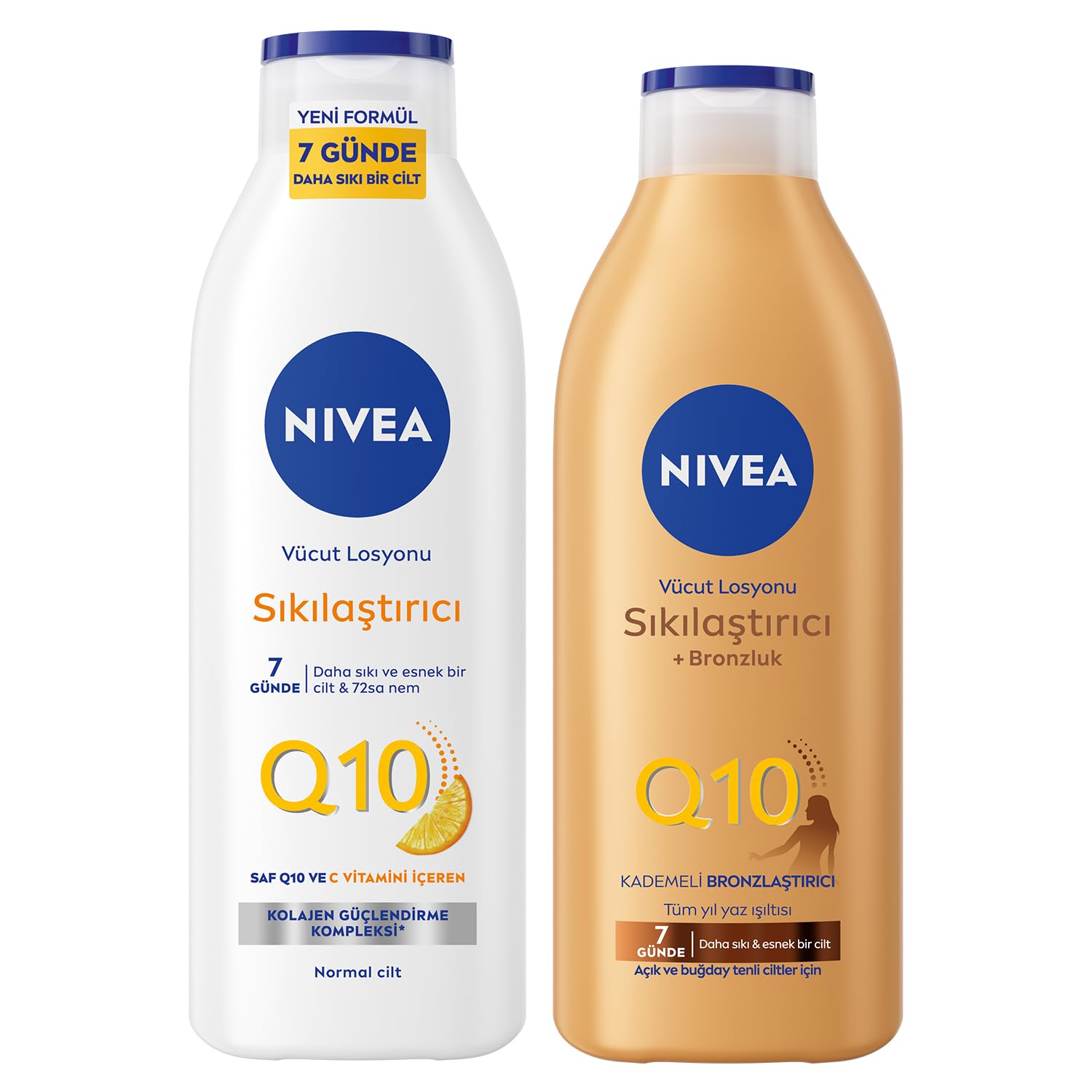 Q10 Sıkılaştırıcı Vücut Losyonu 250ml Ve Kademeli Bronzlaştırıcı 200ml, Nemlendirici, C Vitamini
