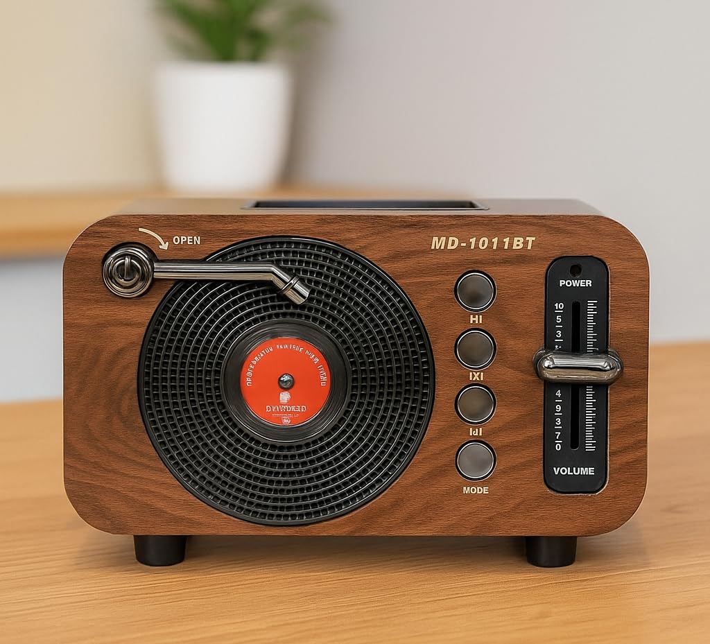 Coverzone Mini Boy Retro Bluetooth Radyo Hoparlör – CZ1011BT | Klasik Tasarım, Kablosuz Bağlantı, Güçlü Ses, Uzun Pil Ömrü, Taşınabilir Hoparlör CZ1011BT 360 x 140 x 120 mm (CZ1011BT - Kahverengi)