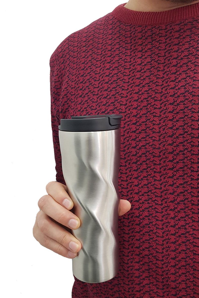 Komple 304 L Çelik Silver 6 oz 500 ml Kahve Termos Mug cin229slv
