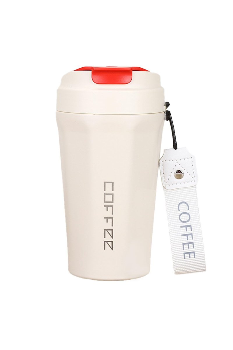 Komple 304 L Çelik Beyaz 410 ml Kahve El Termos Mug cin398by