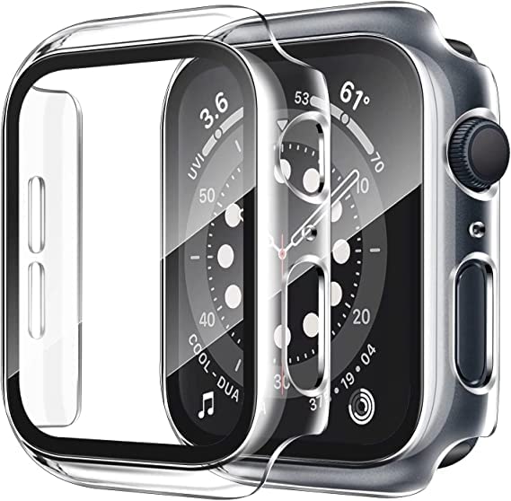 Apple Watch 49 mm Şeffaf Ekran Koruyucu ve Kılıf Bir Arada Tam Koruma Şeffaf Saat Kılıfı