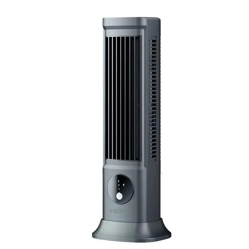 HP-F21 USB Şarjlı Sessiz Kule Tipi Masaüstü Mini Fan 3 Kademe Ofis Tipi Soğutucu Kule Fanı