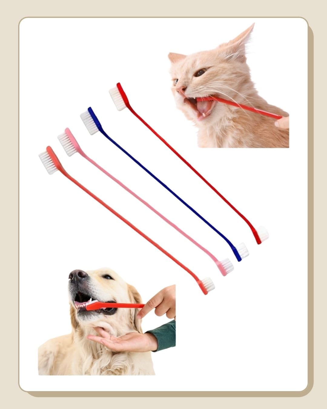 Köpekler ve Kediler İçin Yumuşak Diş Fırçası 4Lü Paket