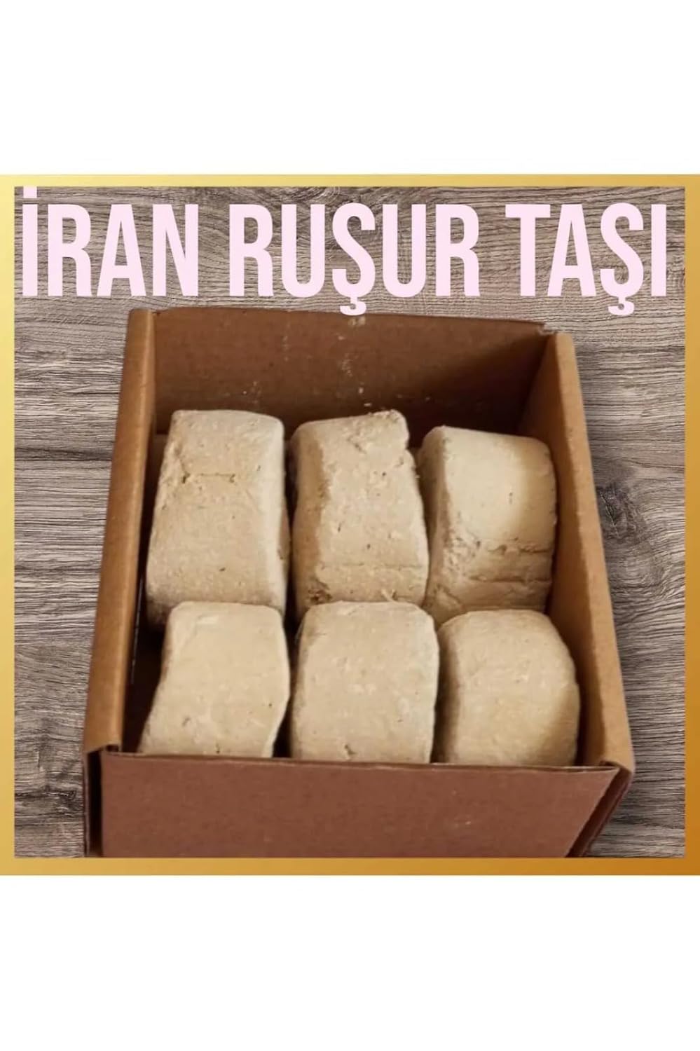 İran Ruşur Taşı Mühürlü | Doğal Cilt ve Vücut Peeling Hamam Taşı | Derinlemesine Temizleyici Ölü Deri Arındırıcı | 1 Paket (6 Adet) Saf Doğal İran Hamam Taşı