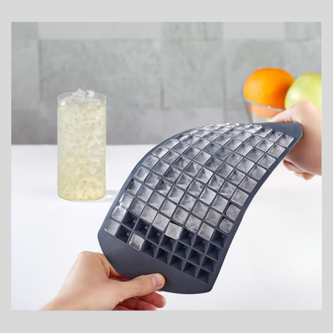 Buz Silikon Tabanlı Pratik Kokusuz Buzluk, 96'lı Kristal Buz Kalıbı, Silikon Tabanlı Buz Kalıbı, Pratik ve Esnek Silikon Tabanlı Buzluk Seti (BPA İÇERMEZ) (96 KRİSTAL ŞEKİL)
