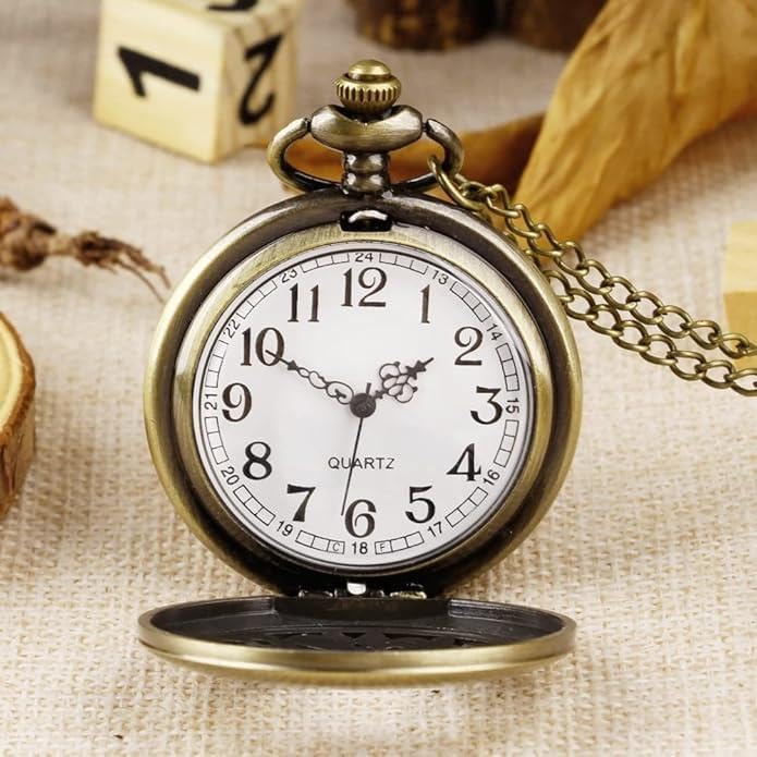 Valkyrie Alice Harikalar Diyarı Temalı Vintage Bronz Cep Saati - Kolye Köstekli Retro Hediye