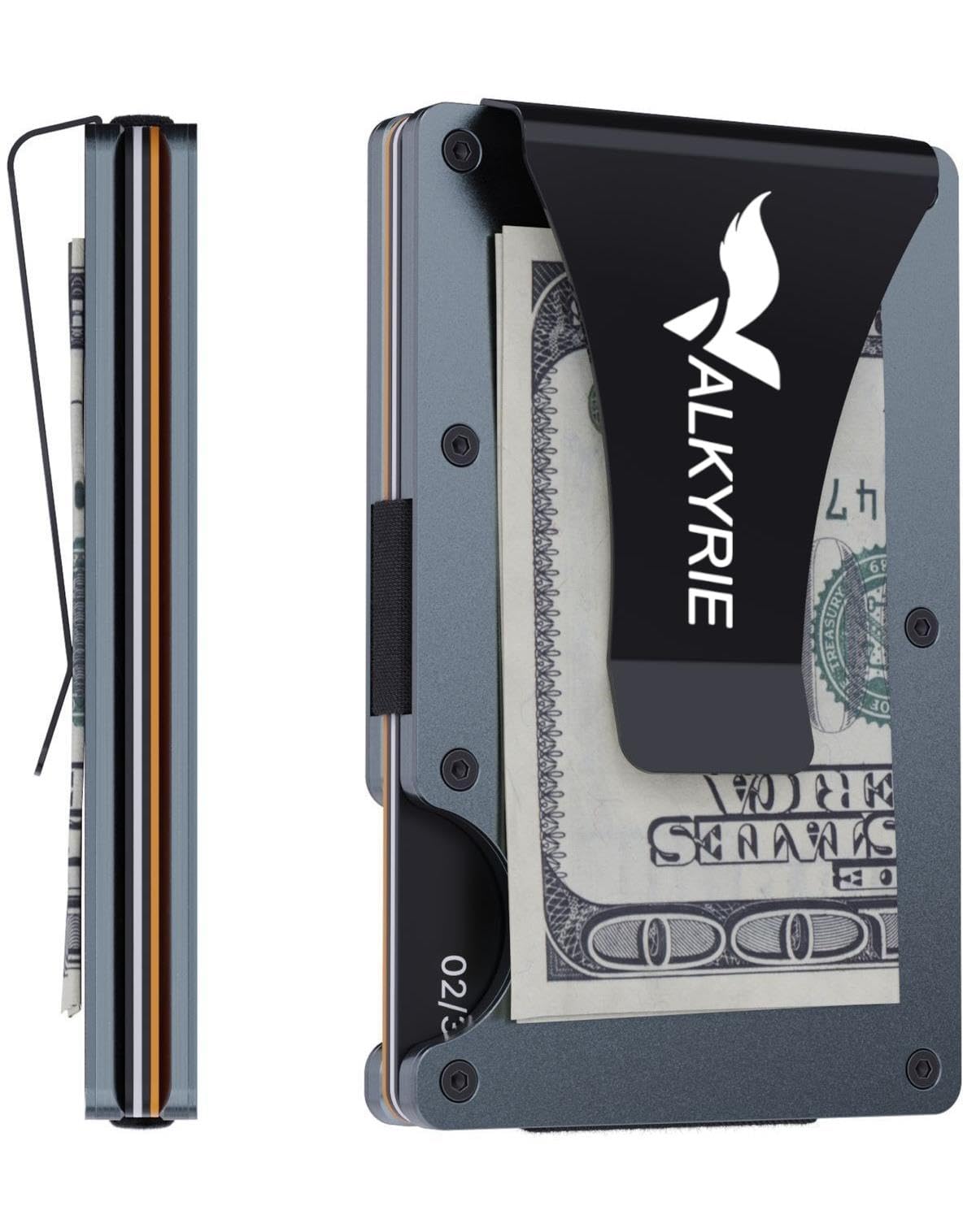 Valkyrie RFID Korumalı Alüminyum Metal 20 Kart Kapasiteli İnce Hafif Güvenli Kartlık Gri