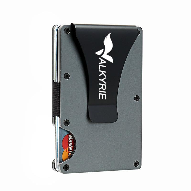 Valkyrie RFID Korumalı Alüminyum Metal 20 Kart Kapasiteli İnce Hafif Güvenli Kartlık Gri
