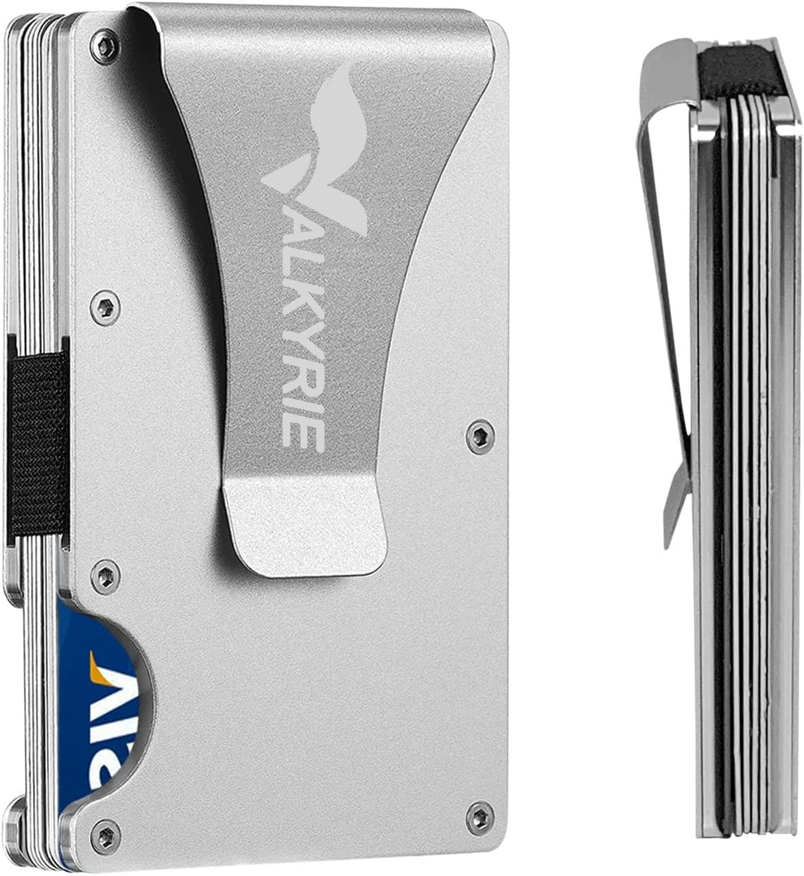 Valkyrie RFID Korumalı Alüminyum Metal 20 Kart Kapasiteli İnce Hafif Güvenli Kartlık Gümüş