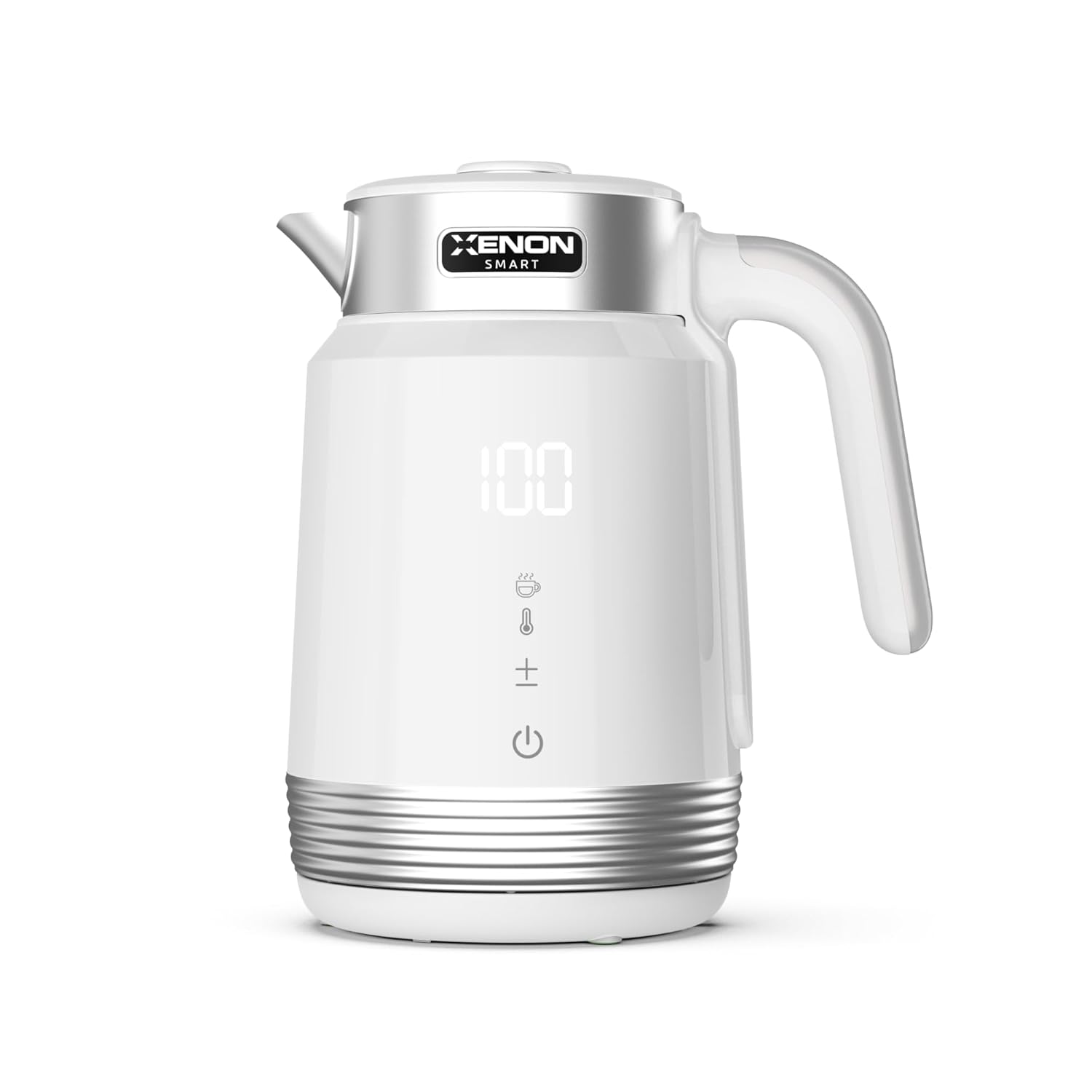 Xenon Smart Akıllı Kettle Paslanmaz Çelik Çift Katmanlı Mobil Uygulama Kontrollü Dijital Dokunmatik Otomatik Kapanma Hızlı Kaynatma Kolay Temizlik Kaçak Akım Korumalı Su Isıtıcı 1.7 Lt (Beyaz) X7102