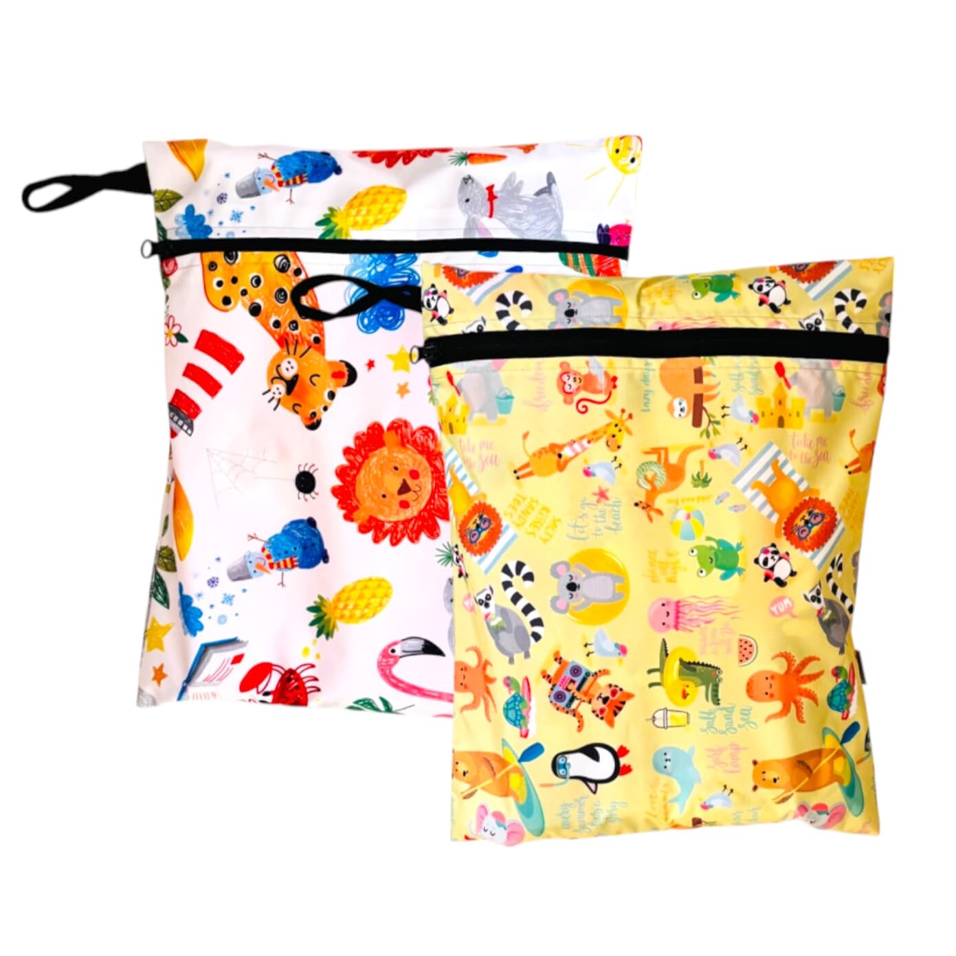 Yorni 2 Adet, 30 x 35 Cm, Jungle ve 37 x 30 Cm Summer Desen, Sıvı Geçirmeyen Çok Amaçlı Çanta, Ekonomik Set, Yıkanabilir