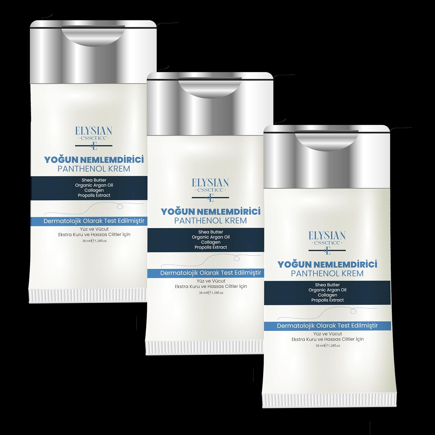 Elysian Essence Yoğun Nemlendirici 3'lü Set Panthenol Yüz ve Vücut Kremi Cep, Çanta, Küçük Boy | Kur