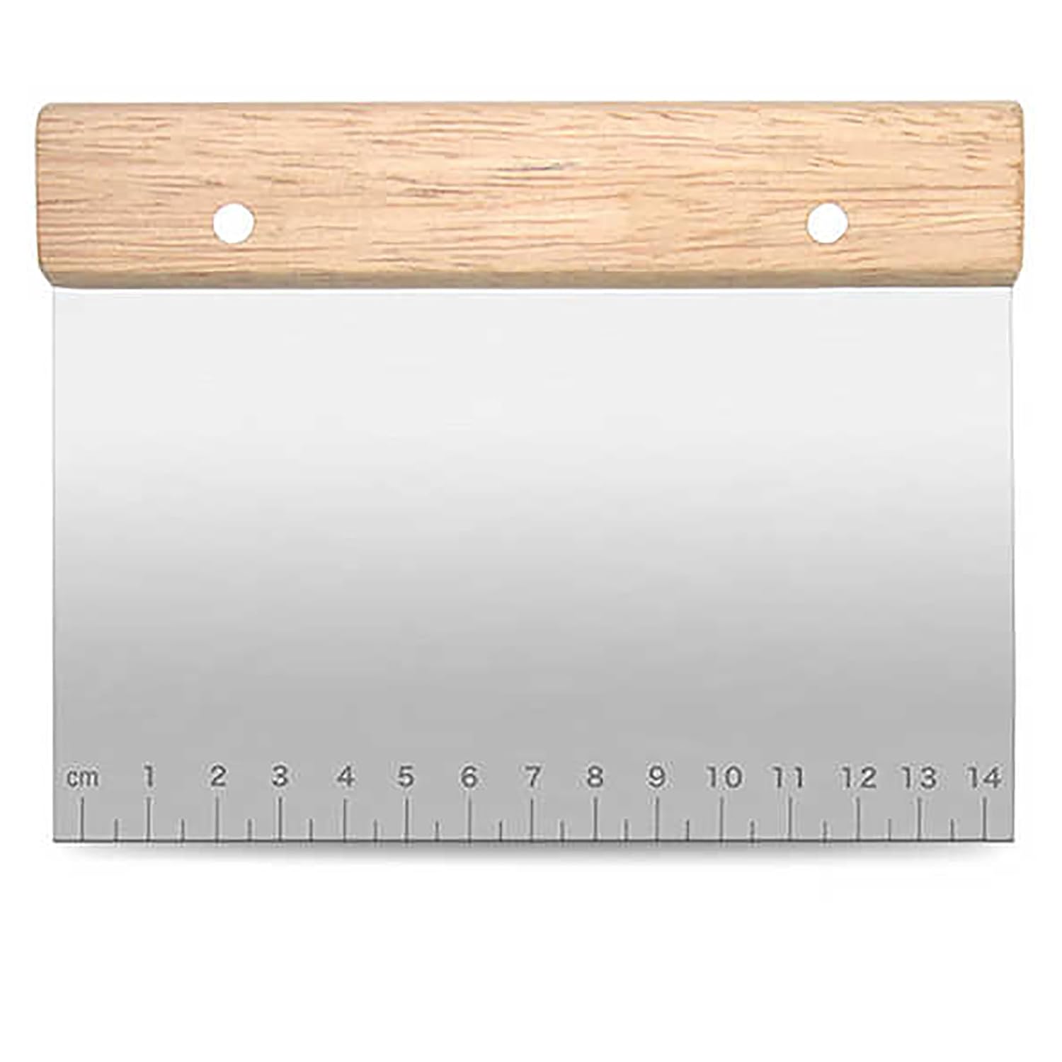 Promosyonca Metal Hamur Kazıyıcı, 14 cm Ölçekli, Ahşap Saplı