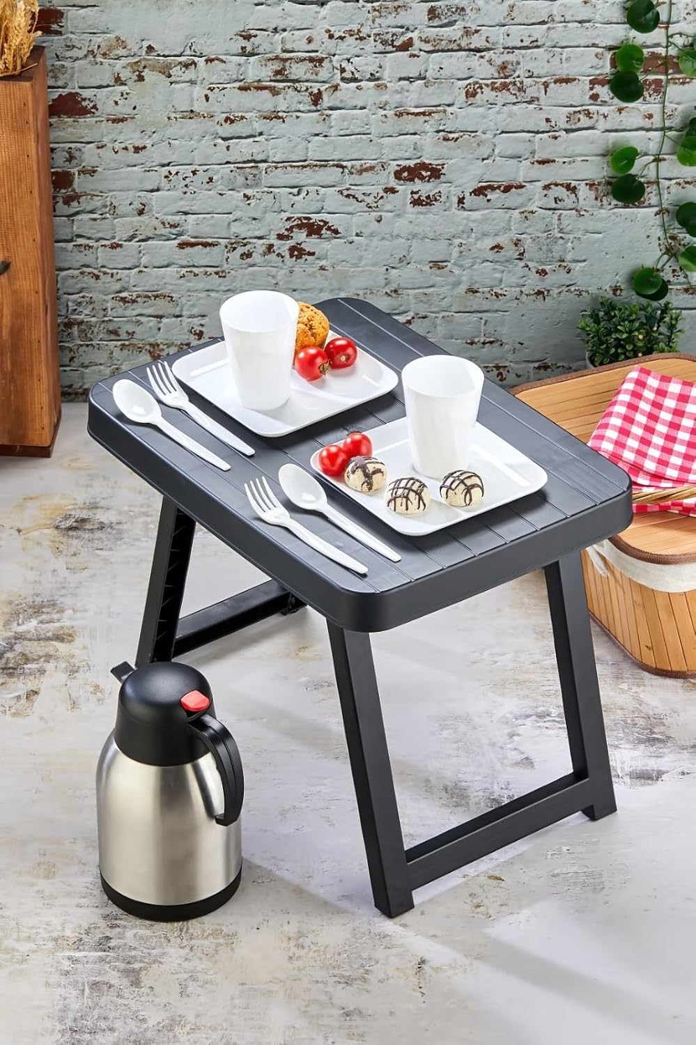 Küçük Boy Katlanır Masa 36 * 49 * 38 cm (siyah)