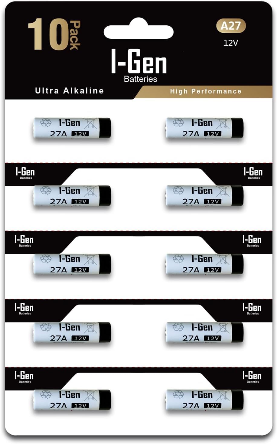 I-Gen 27A Pil 10'lu Paket 12V MN27 PİL (27A / A27 / L828)