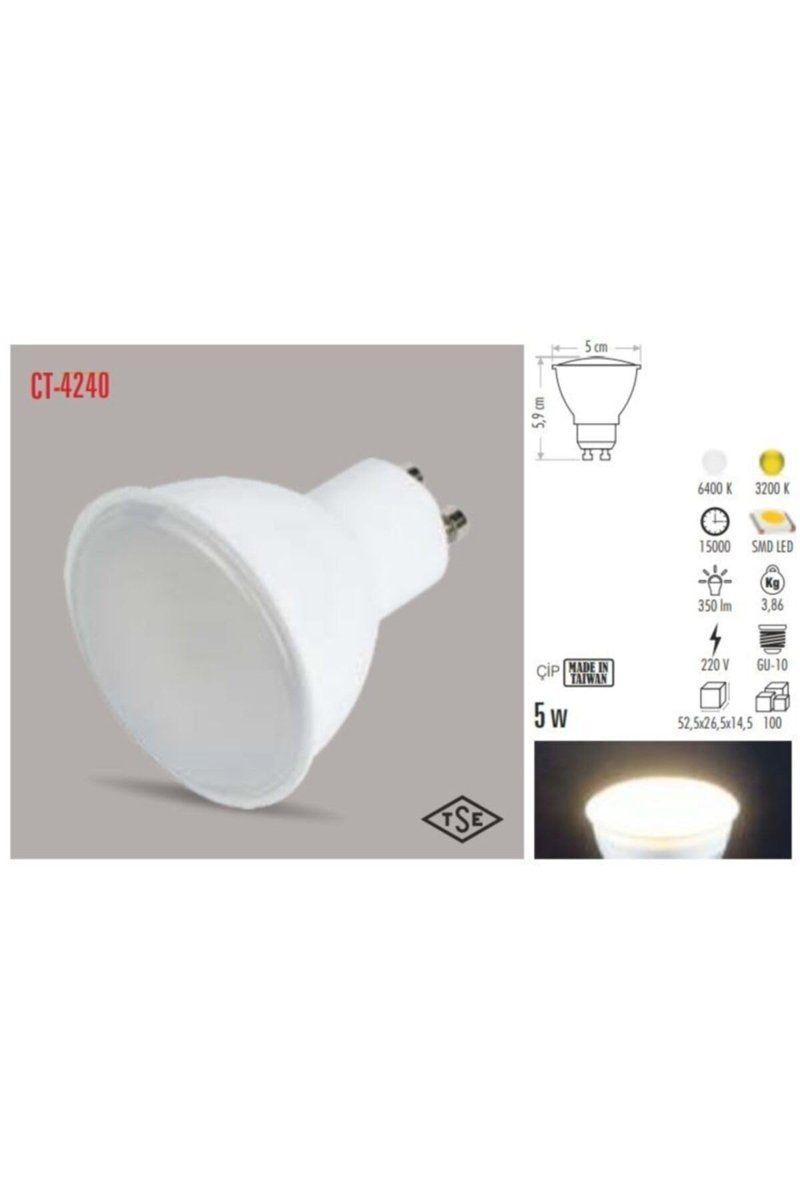 Cata 5 Watt Led Ampul (Gu10) Gün Işığı