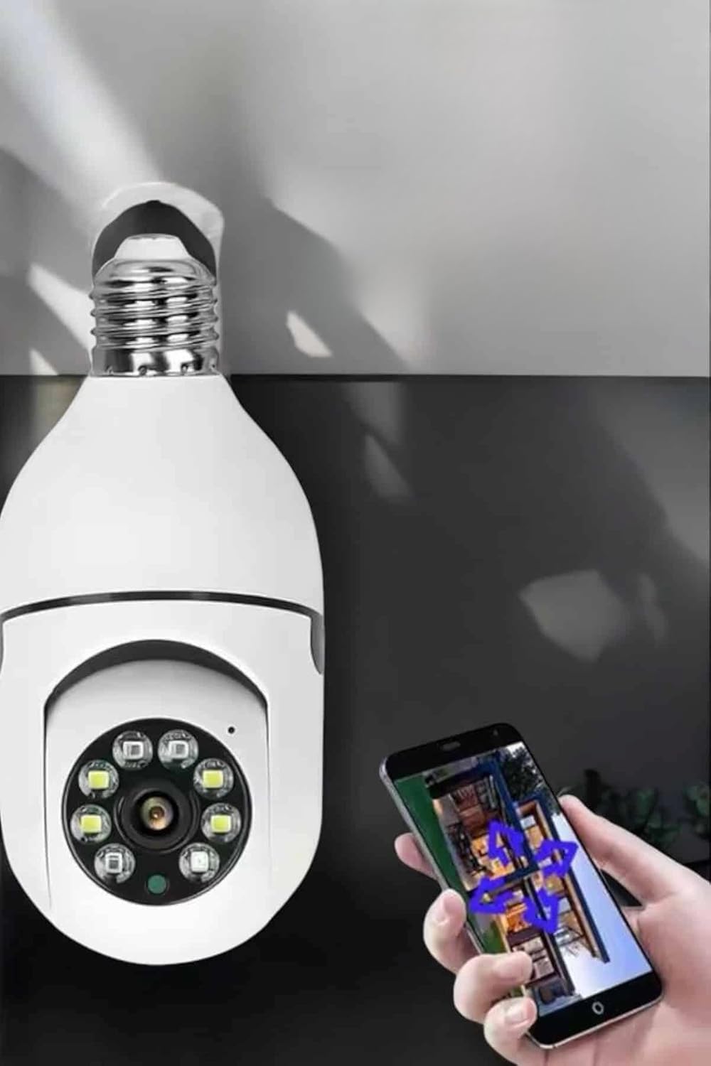 Wifi Kamera Duylu Ampul Görünümlü 360 Derece Dönebilen Ev Kamerası