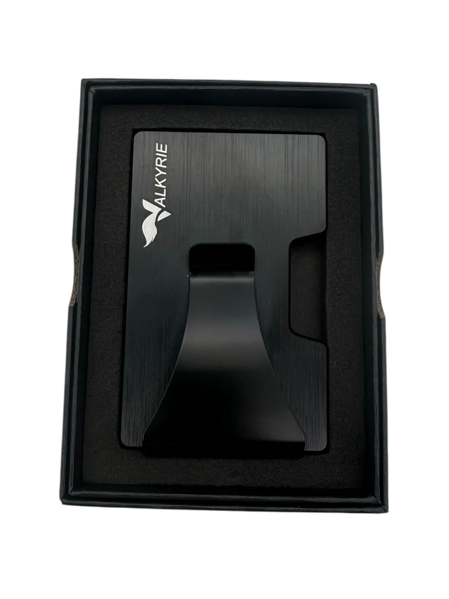 Valkyrie Akıllı Mekanizmalı Metal Kartlık RFID Korumalı Şık Dayanıklı 15-25 Kart Kapasiteli Cüzdan Kartlık Siyah