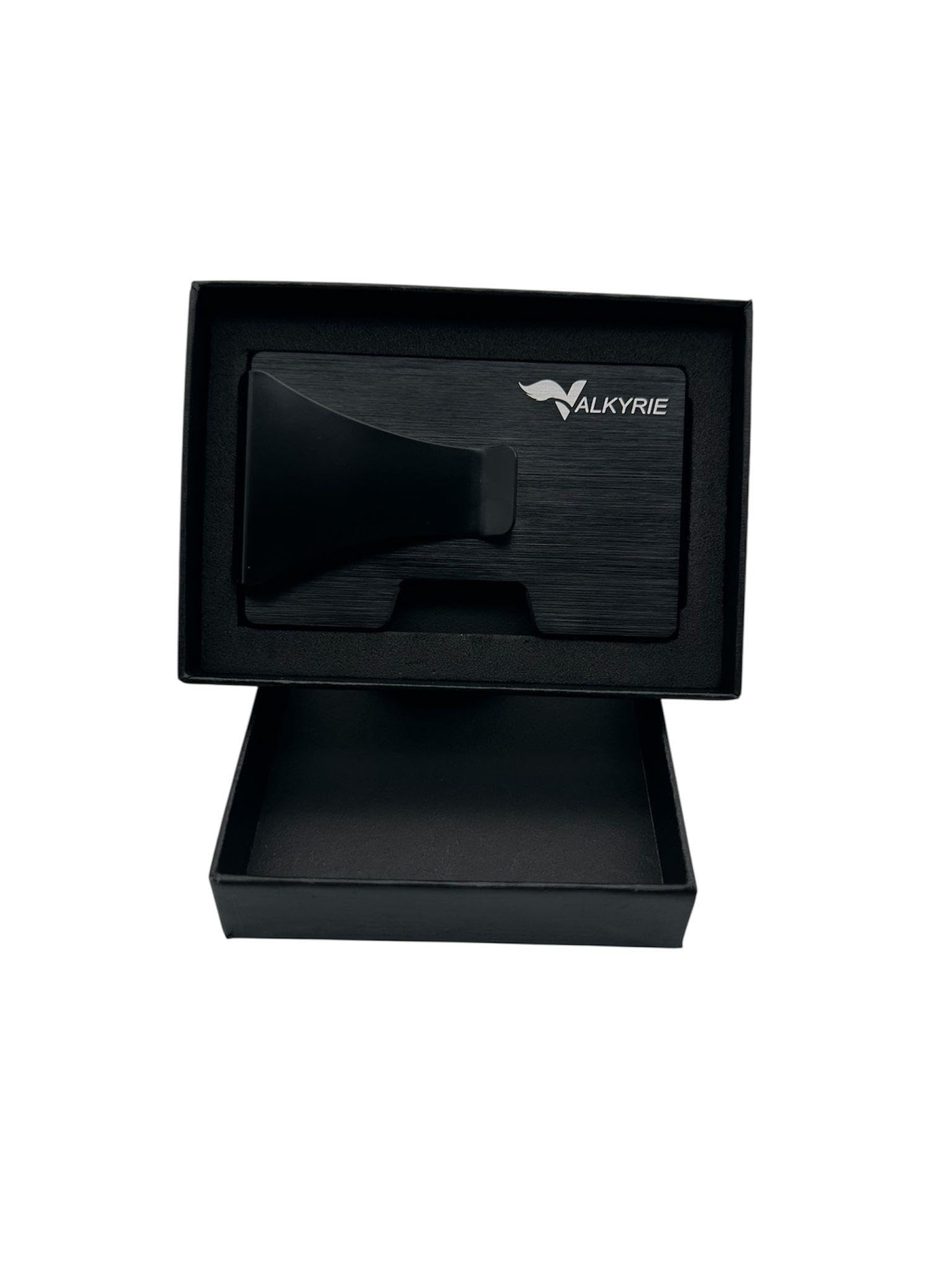 Valkyrie Akıllı Mekanizmalı Metal Kartlık RFID Korumalı Şık Dayanıklı 15-25 Kart Kapasiteli Cüzdan Kartlık Siyah