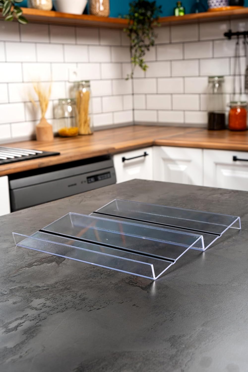Mienda Home 2 Adet Kaydırmaz Pedli Şeffaf Stand Baharatlık Standı Çekmece Içi Düzenleyici Mhydkplx2
