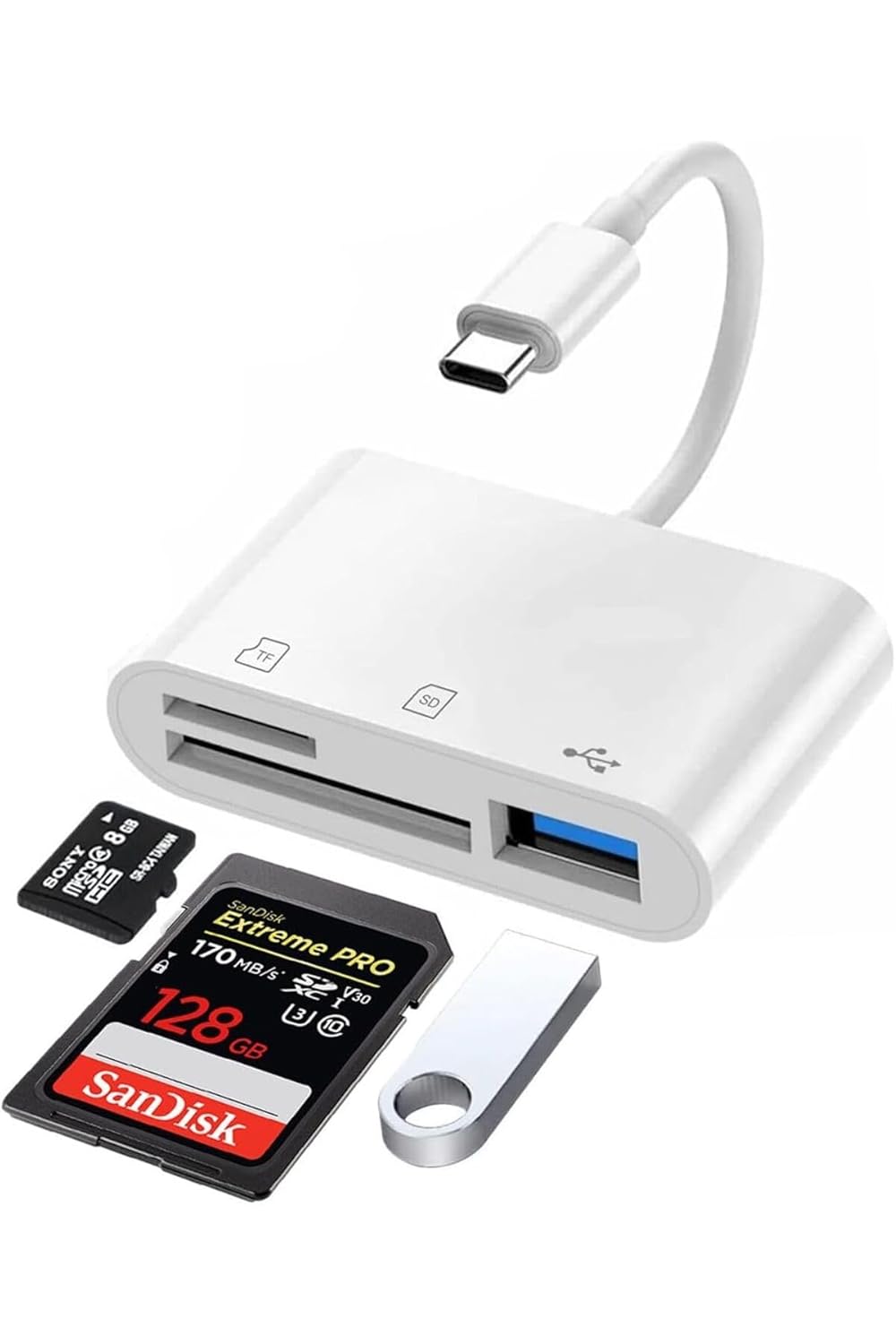 Deppo Trend iPhone 16/15/Pro Max/Pro/Plus/iPad/MacBook Pro/Air/Samsung ile Uyumlu Type-C To SD/Micro SD/TF/USB Kart Okuyucu/Card Reader Hub