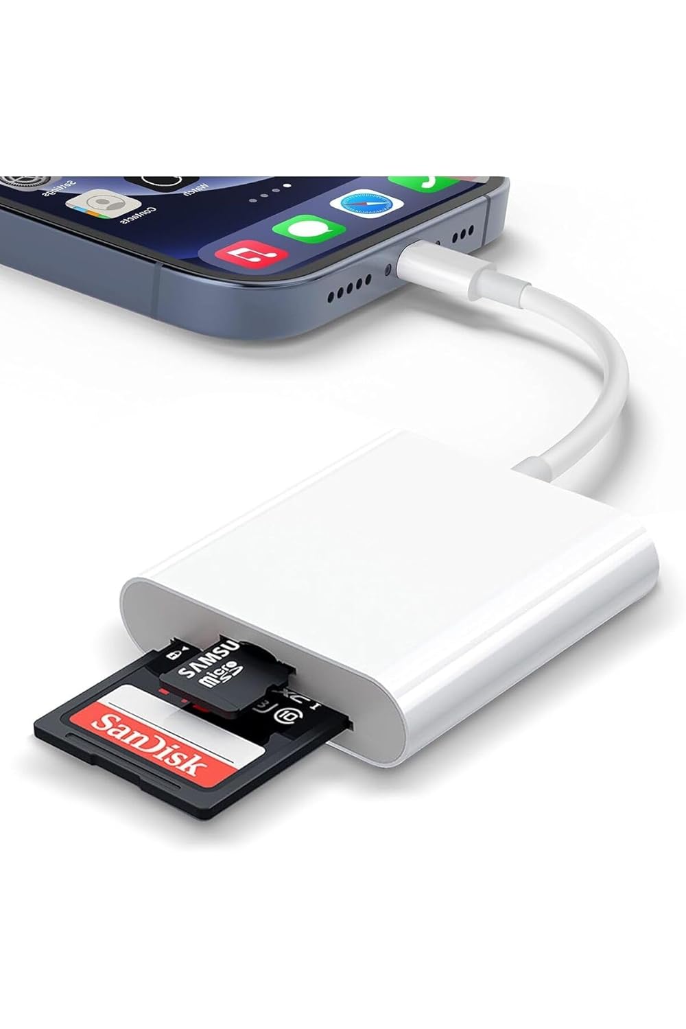 Deppo Trend iPhone 14/13/12/11/8/7/6/mini/plus/pro/max ile Uyumlu Lightning ile uyumlu/To Sd/Micro Sd/Tf Kart Okuyucu Çevirici/Card Reader Hub