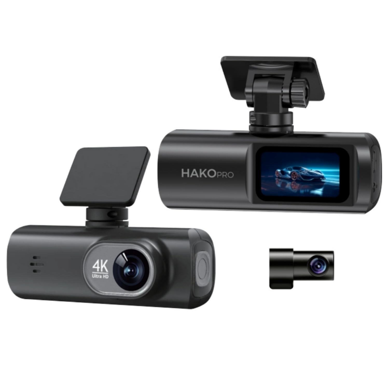 Hakopro 3840 * 2160P Ön ve Arka Kameralı 1.5” IPS HD Ekran, Wifi ve Ultra Geniş Açılı UHD 4K Akıllı Araç Kamerası CMR110