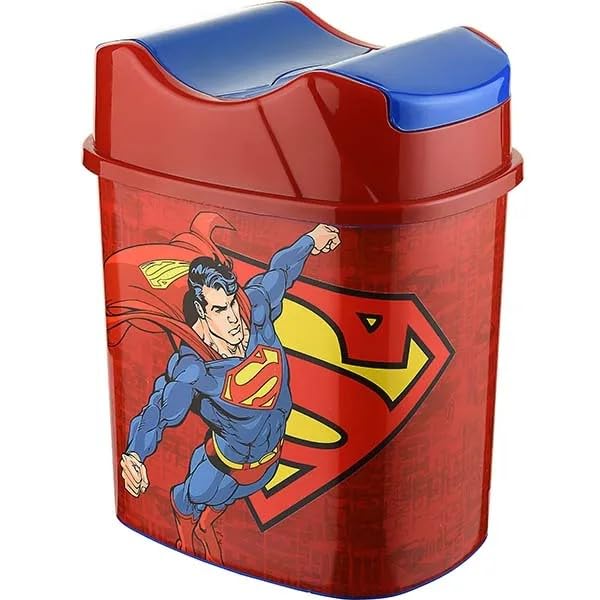 Tuffex Superman Lisanslı 5.5 Litre Hazneli Çocuk Odası Çöp Kovası