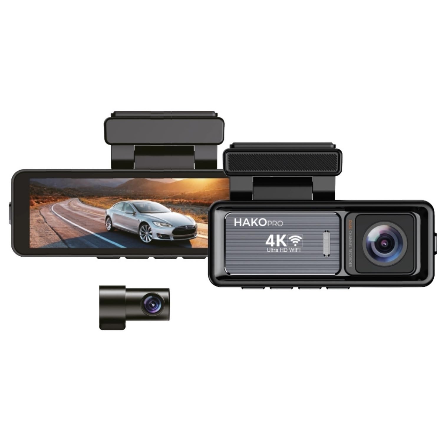 Hakopro 4K+1080P Ön ve Arka Kameralı 3.2” IPS HD Ekran ve Wifi Destekli Akıllı Araç Kamerası CMR120