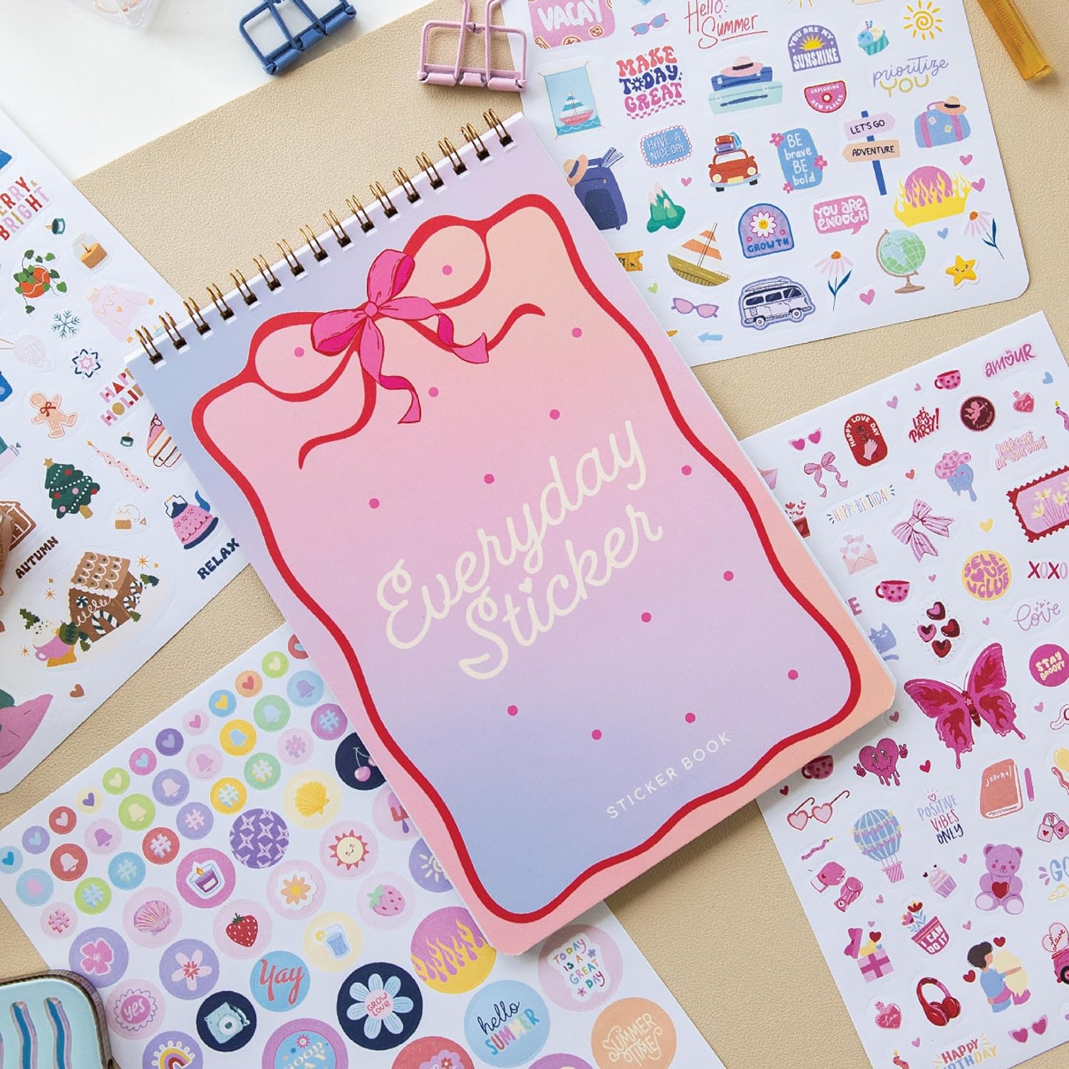 A5 Sticker Book 1183 Adet 18 Yaprak Renkli Etiket Defteri