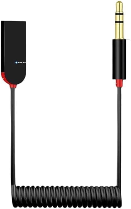 Bluetooth 5.0 AUX Araç Kiti - 3.5mm Jack Bluetooth Alıcı, Eller Serbest Mikrofonlu, Araba ve Ev Ses Sistemleri için Kablosuz Müzik Adaptörü | EVINTO