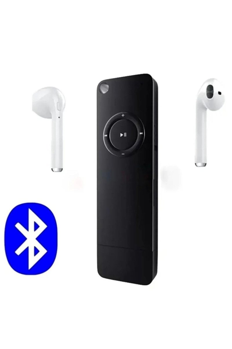 Tastech Bluetooth Lu Mp3 Player Dahili Hoparlör Kablolu Ve Kablosuz Kulaklık Ile Kullanabilme-Mini Mp3 Çalar Siyah