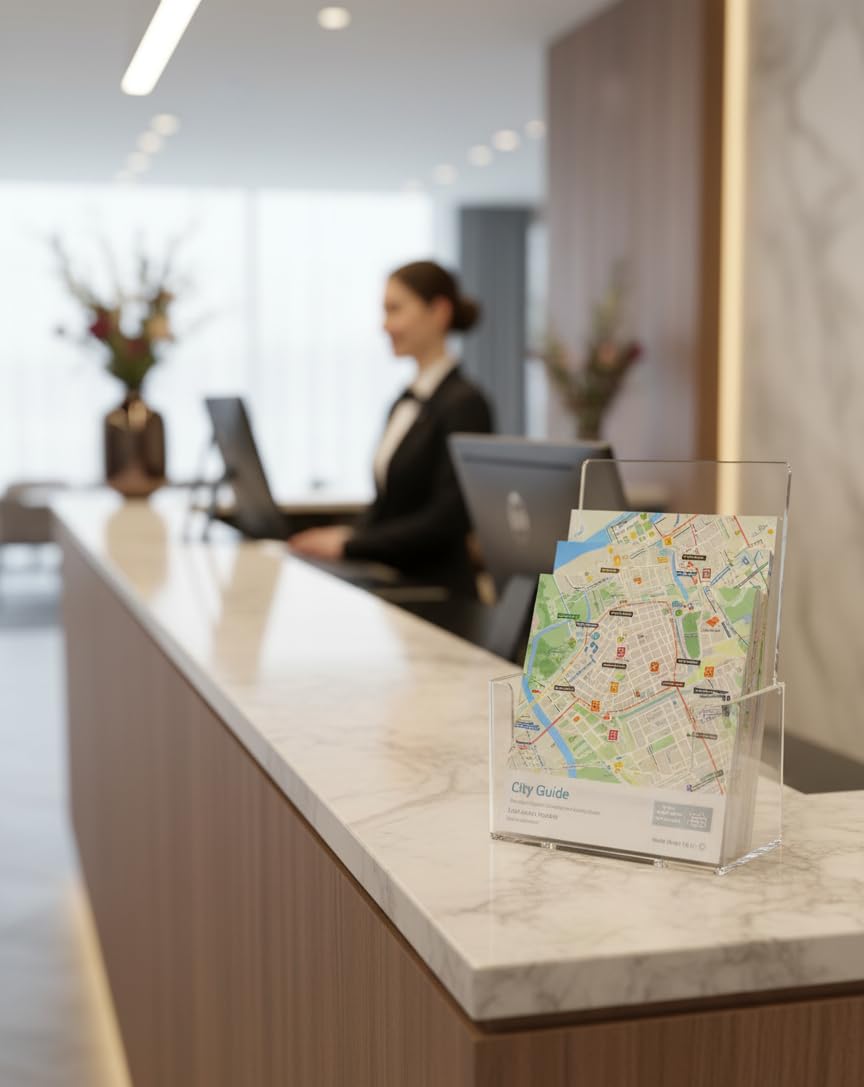 A6 Broşür Standı Şeffaf Pleksi Akrilik Taymar marka C110 Belgeli Broşürlük