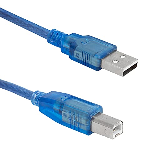 usin 1,5 Metrelik Şeffaf USB A B Printer Yazıcı Ara Kablosu Tüm USB A B Yaziclara Uyumlu (1,5 METRE)