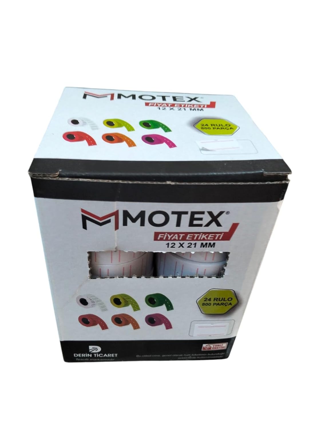 Motex Mx-5500 Fiyat Etiketi 12x21 mm 24 Adet Rulo 800x24 Rulo Beyaz