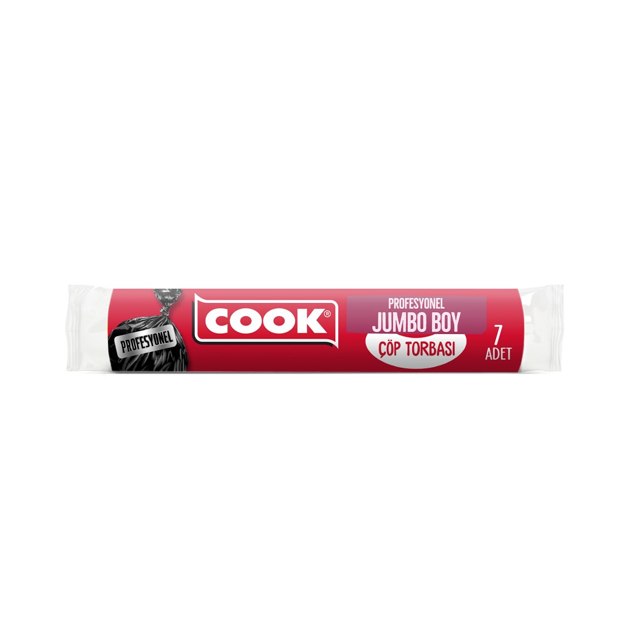 COOK Profesyonel Jumbo Çöp Torbası Siyah 80 x 110 cm, 10'lu Rulo