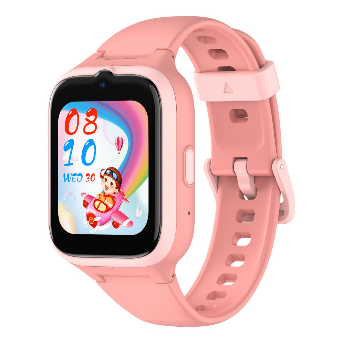 Buff Kids Watch Play 4.5G Sim Kartlı Akıllı Çocuk Saati GPS Konum Takibi Görüntülü Görüşme (Pembe)
