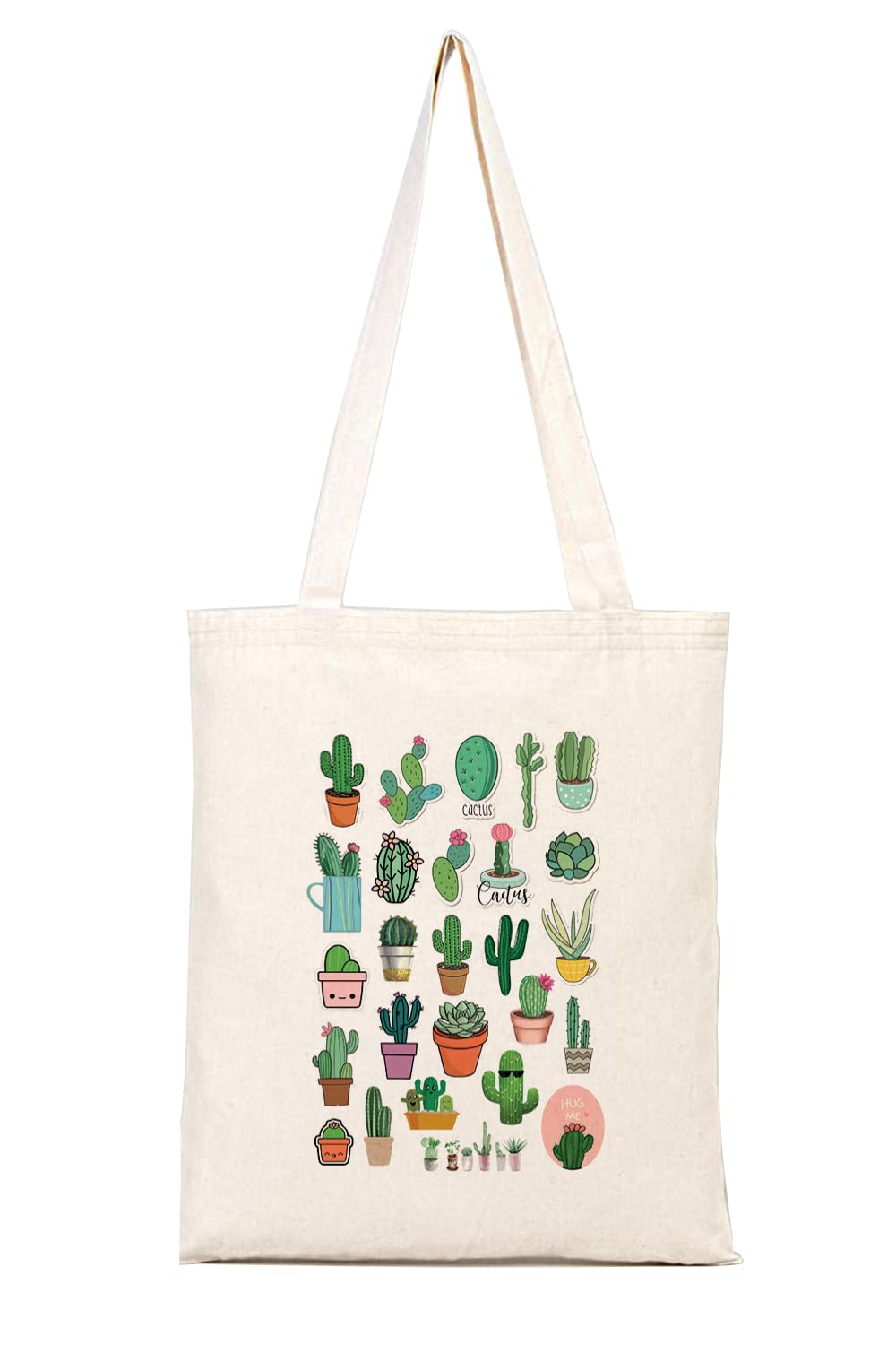 Kaktüs Desenli Bez Çanta