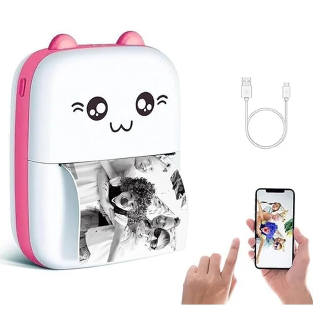 Taşınabilir Yazıcı Mini Pembe, Termal Yazıcı Eğlenceli Oyuncak
