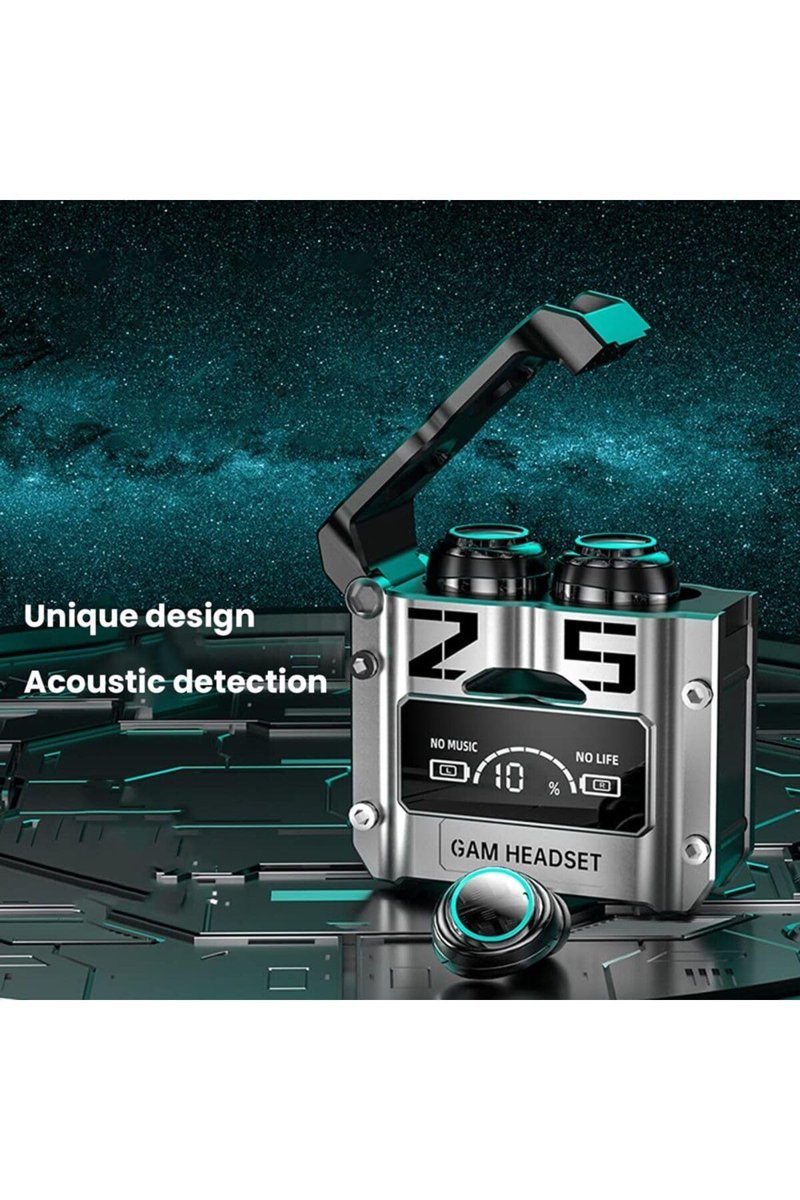 Junglee M25 Kablosuz Oyuncu Kulakliği Led Işıkli Kulaiçi Tws Bluetooth Oyun Kulaklik Ekran Şarj Göstergeli Gray