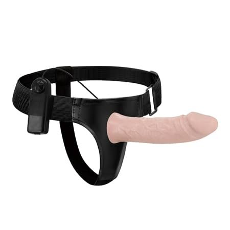 TruvaShop Içi Boş 16 Cm Titreşimli Belden Bağlamalı Penis Strapon